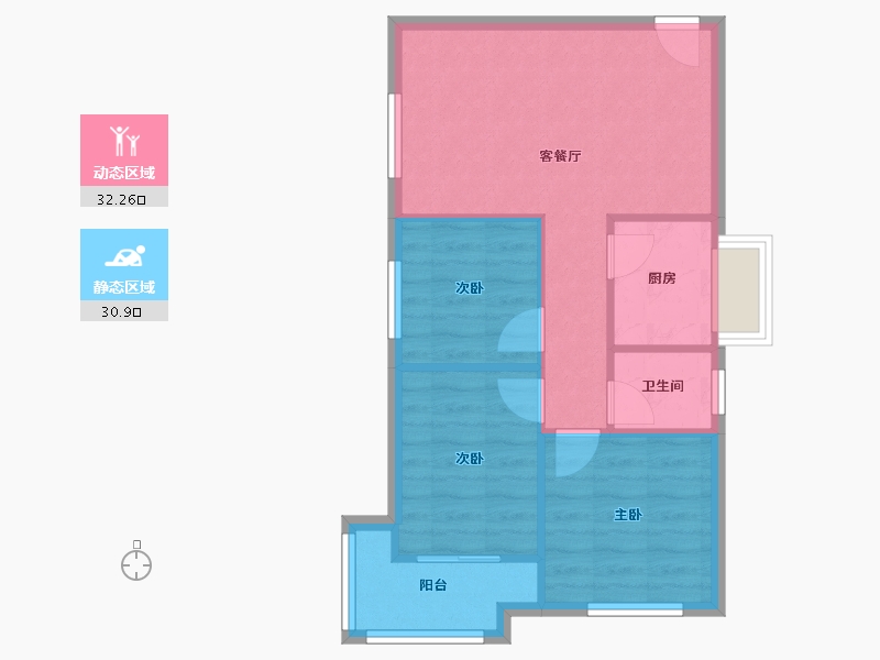 北京-北京市-西潞园(二里)-60.67-户型库-动静分区