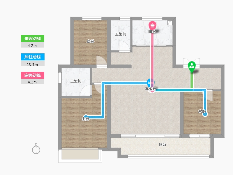 河北省-邢台市-中鼎麒麟和府-105.60-户型库-动静线