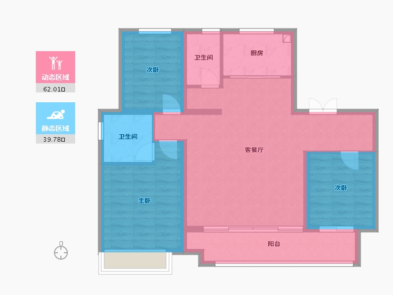 河北省-邢台市-中鼎麒麟和府-105.60-户型库-动静分区