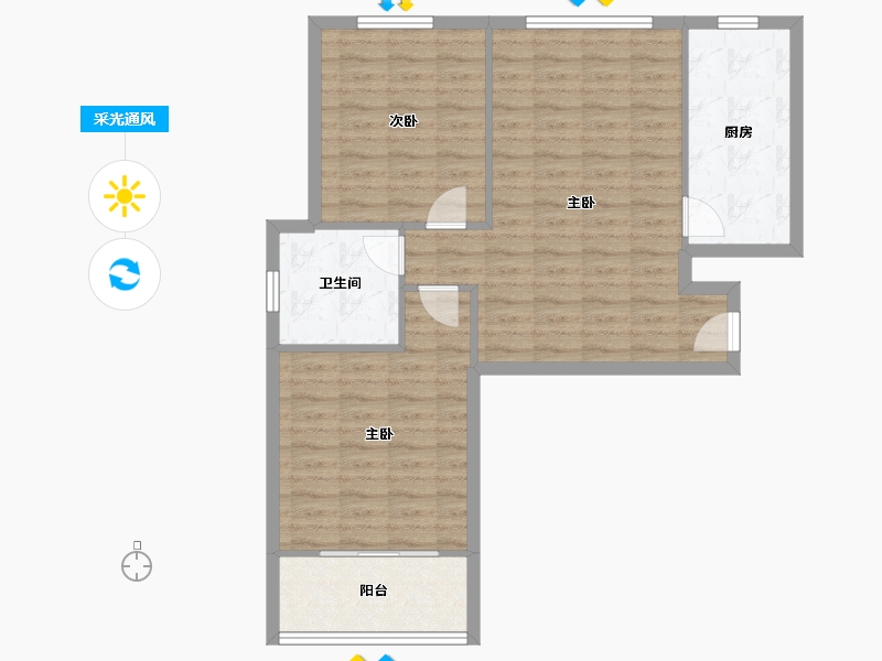 安徽省-合肥市-合郢花园-78.40-户型库-采光通风