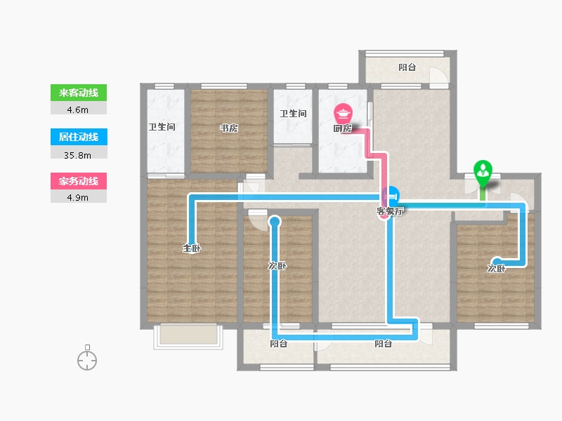 山东省-滨州市-京博翡王府-142.40-户型库-动静线