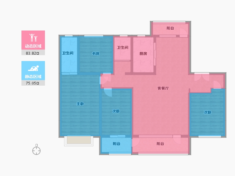 山东省-滨州市-京博翡王府-142.40-户型库-动静分区