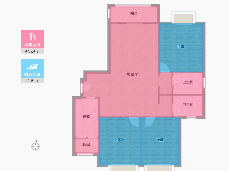 陕西省-西安市-浐灞半岛A5紫陌佳域-109.60-户型库-动静分区