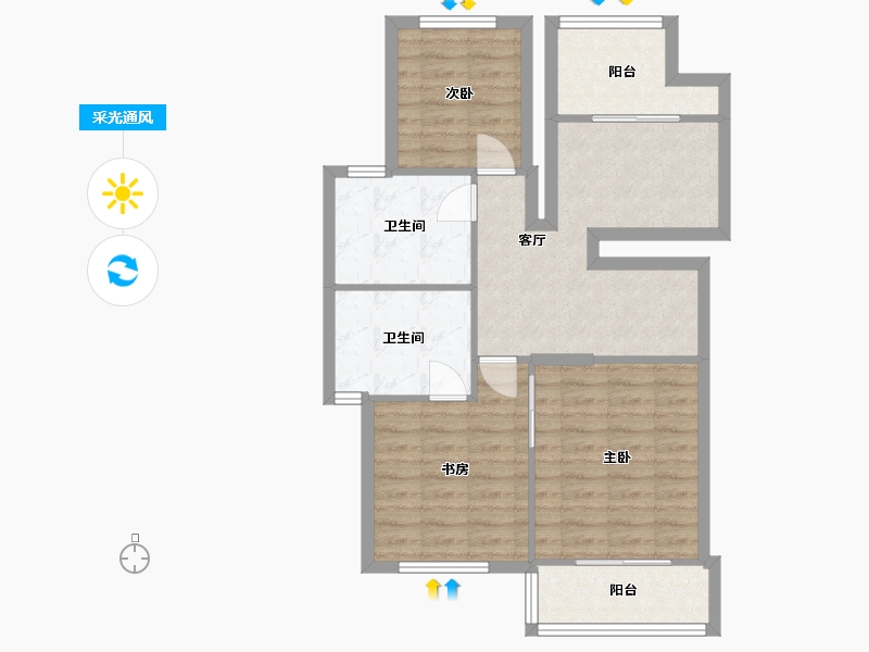 广东省-梅州市-世纪金郡-80.00-户型库-采光通风