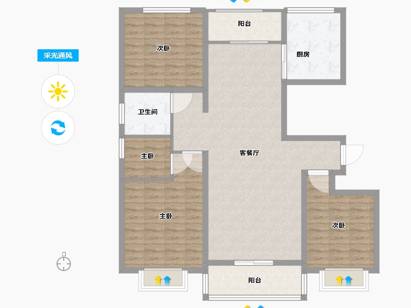 山西省-运城市-公园壹号7期-116.18-户型库-采光通风