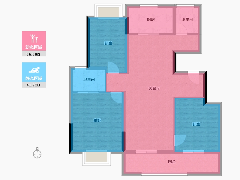 江苏省-苏州市-蔚然锦绣-88.00-户型库-动静分区