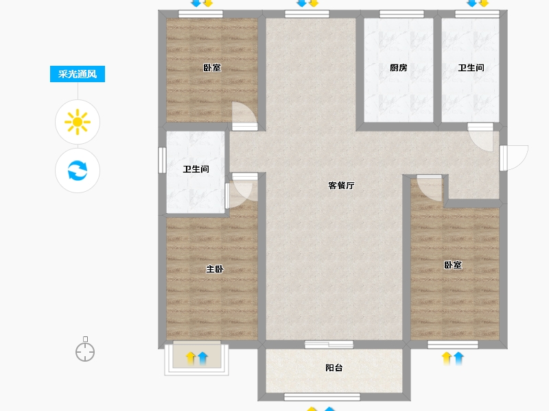 河北省-保定市-星河湾-101.21-户型库-采光通风