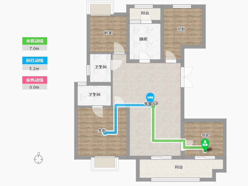 云南省-思茅市-金科碧桂园珑樾府-89.31-户型库-动静线