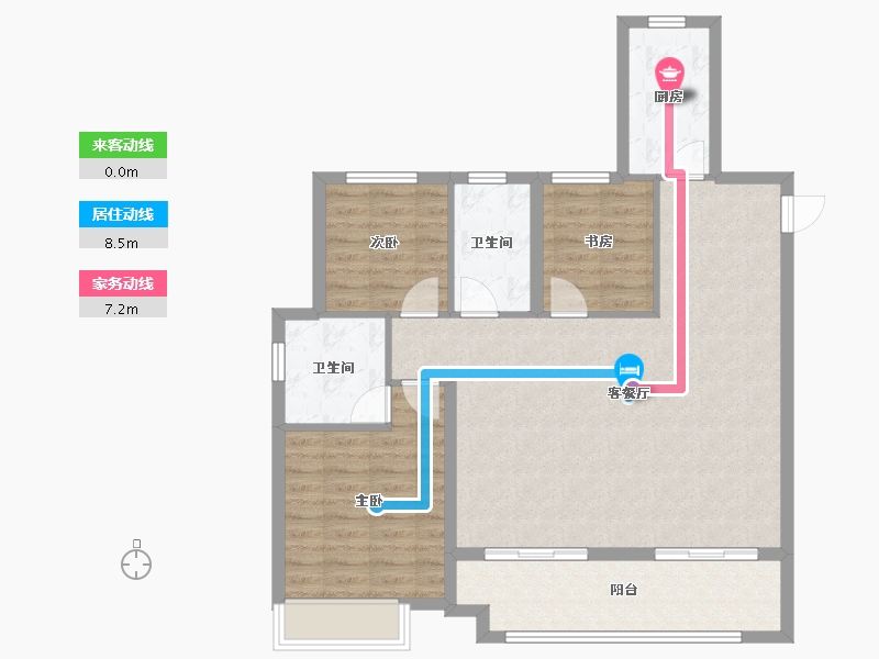 安徽省-滁州市-桃李春风文风苑-93.60-户型库-动静线