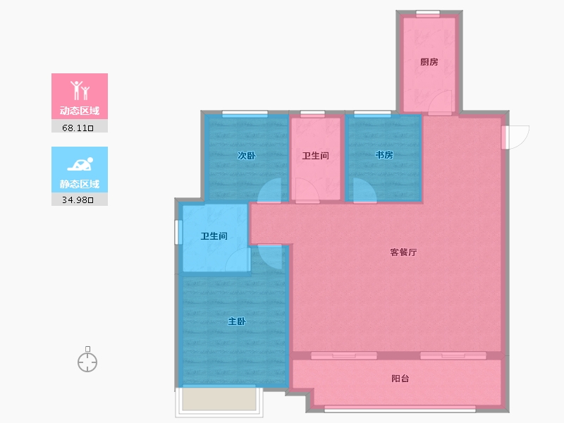 安徽省-滁州市-桃李春风文风苑-93.60-户型库-动静分区