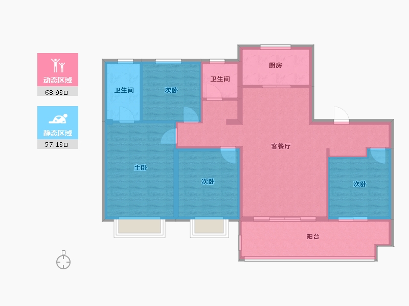 江苏省-连云港市-观岚铭著-114.40-户型库-动静分区