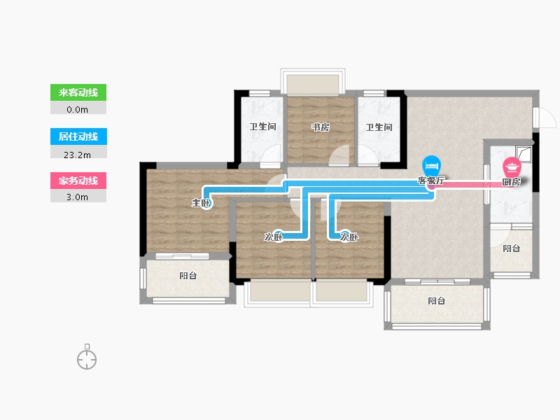 四川省-达州市-铁投莲花府邸-95.69-户型库-动静线