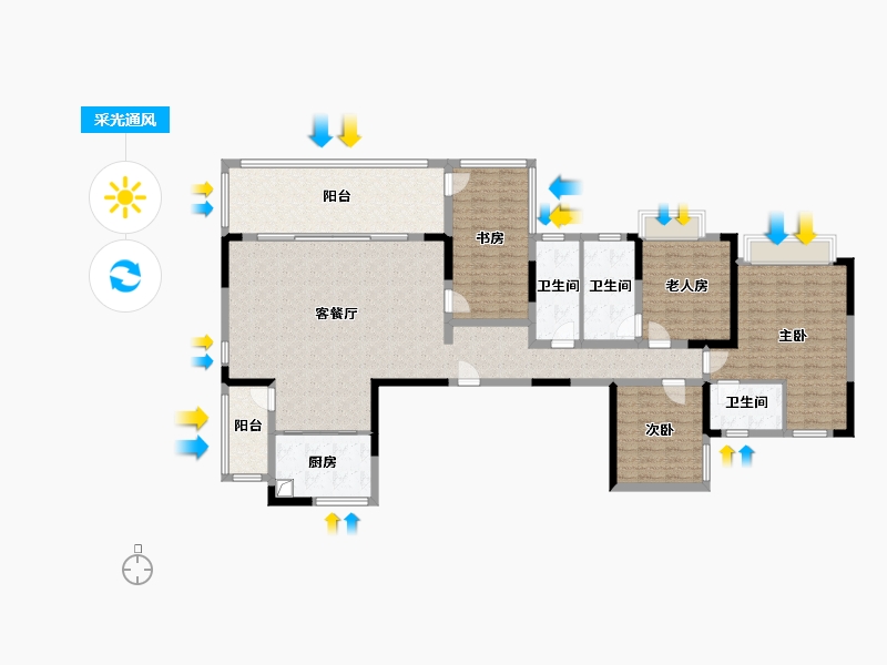 贵州省-遵义市-中建锦阅-160.00-户型库-采光通风