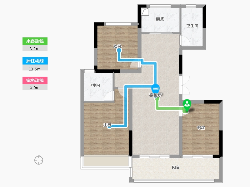 河南省-焦作市-滨和一号-96.30-户型库-动静线