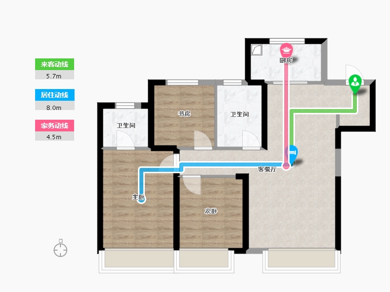 新疆维吾尔自治区-乌鲁木齐市-慧谷雅居-94.40-户型库-动静线