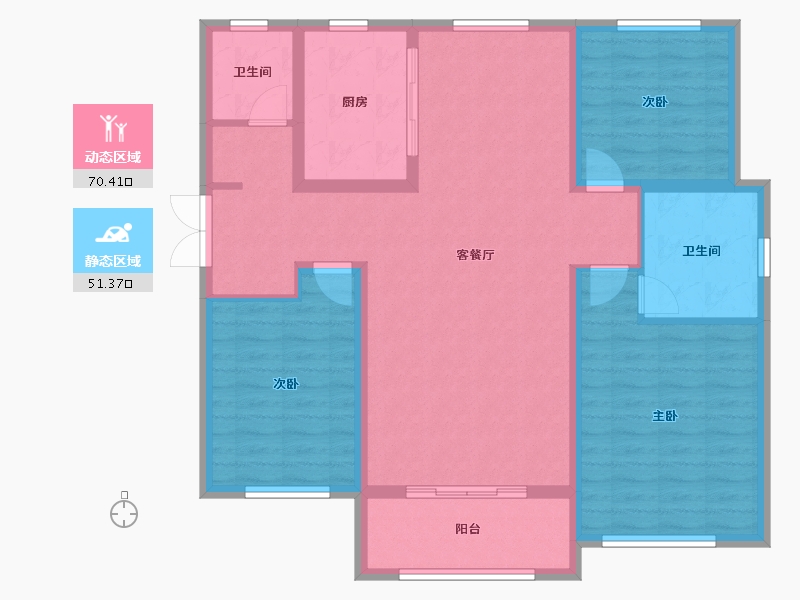 山东省-枣庄市-祥云奥体花园三期-109.60-户型库-动静分区