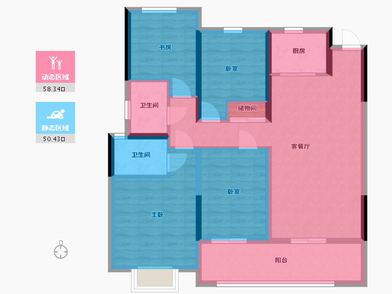 浙江省-温州市-状元府-112.80-户型库-动静分区