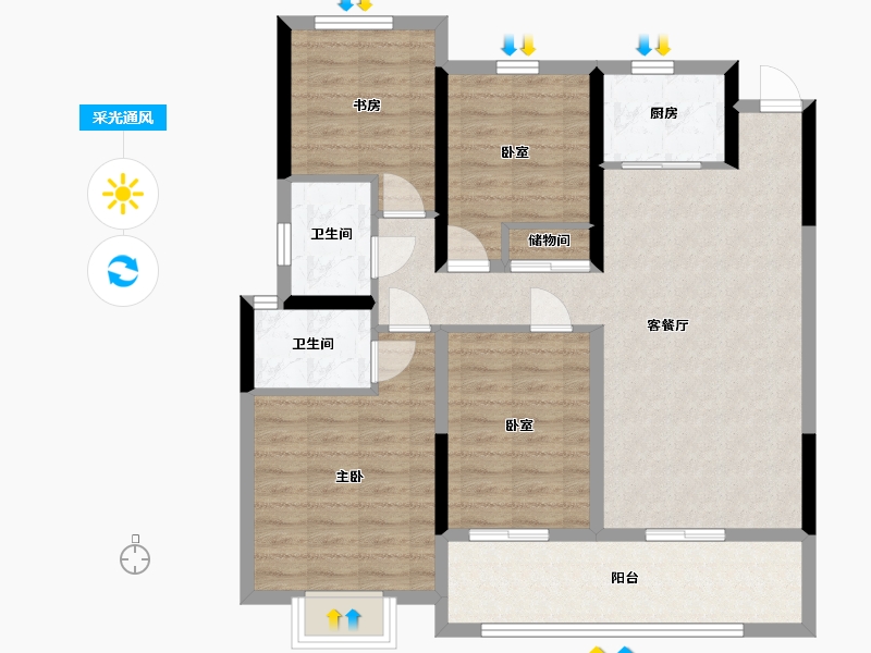 浙江省-温州市-状元府-112.80-户型库-采光通风