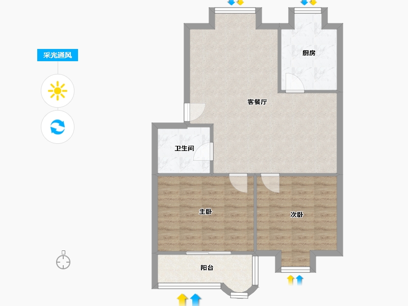 陕西省-西安市-雅荷智能家园-71.18-户型库-采光通风