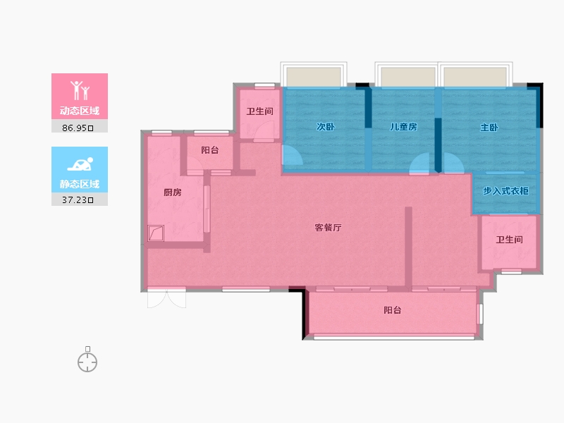 贵州省-贵阳市-双龙御景新城-111.20-户型库-动静分区