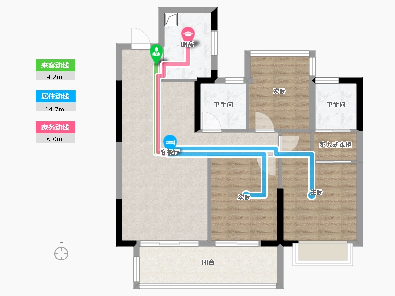 安徽省-合肥市-佳源花海印象-84.00-户型库-动静线