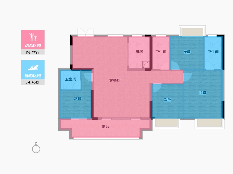 江西省-赣州市-滨江云宸城市展厅-119.30-户型库-动静分区