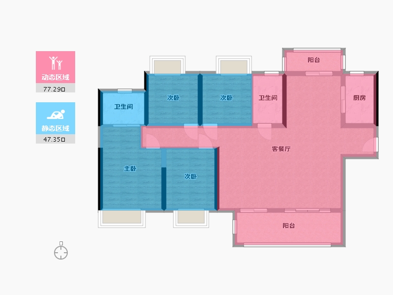 江西省-赣州市-九里蓝湾上善若水-128.00-户型库-动静分区