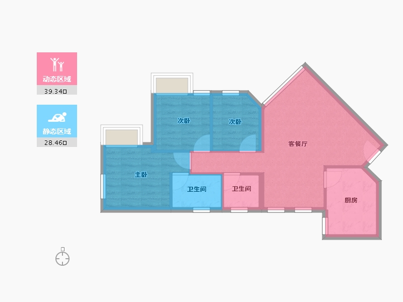 香港特别行政区-沙田区-碧濤花園-60.48-户型库-动静分区