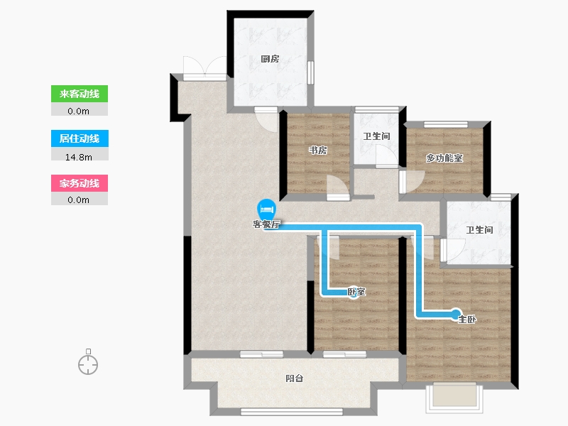 江苏省-泰州市-吾悦和府-106.00-户型库-动静线