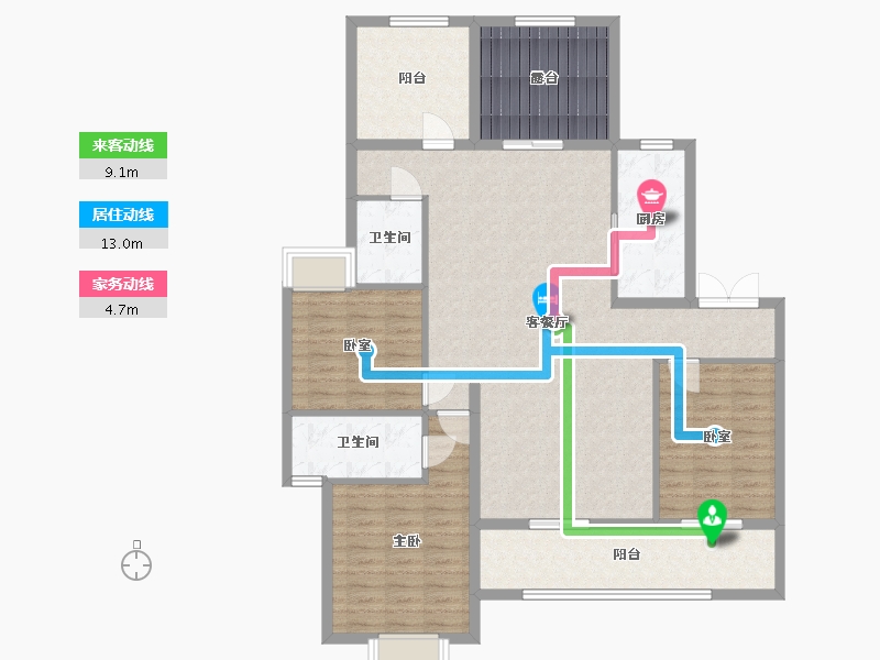 广东省-韶关市-华屹九麟府-140.00-户型库-动静线