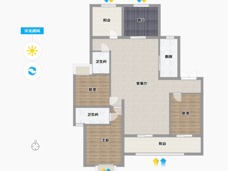 广东省-韶关市-华屹九麟府-140.00-户型库-采光通风