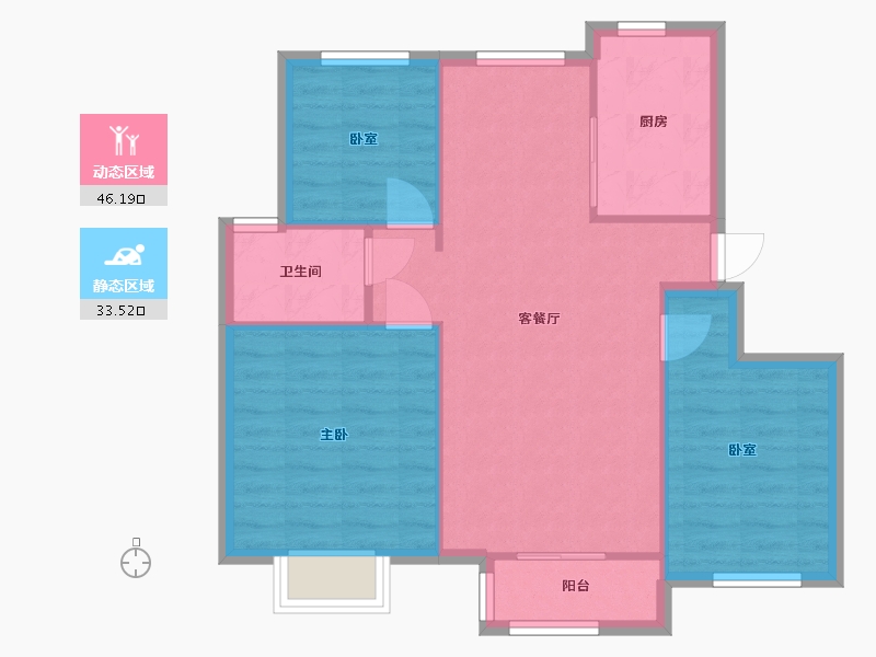 天津-天津市-朗诗中福翡翠澜湾朗润园-80.00-户型库-动静分区