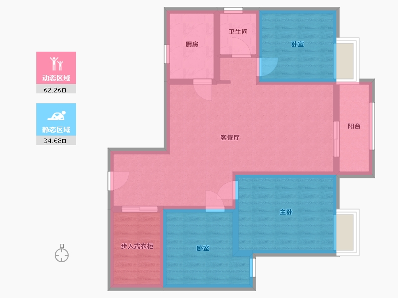 山西省-临汾市-金泽佳苑-96.80-户型库-动静分区