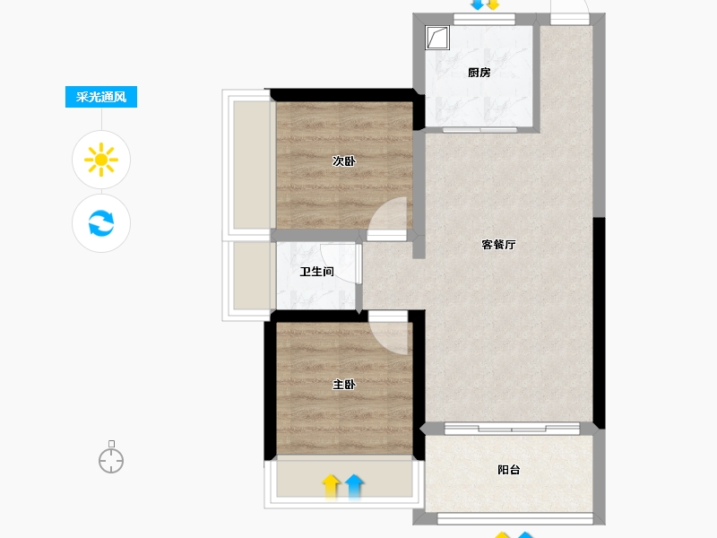 广西壮族自治区-桂林市-顺祥源居-60.99-户型库-采光通风