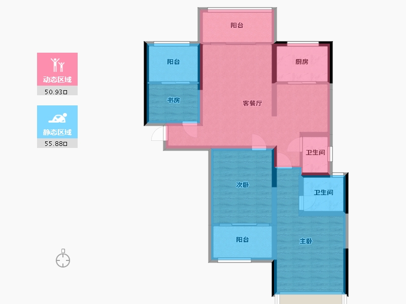 湖南省-湘潭市-华雅花园-E区-106.31-户型库-动静分区