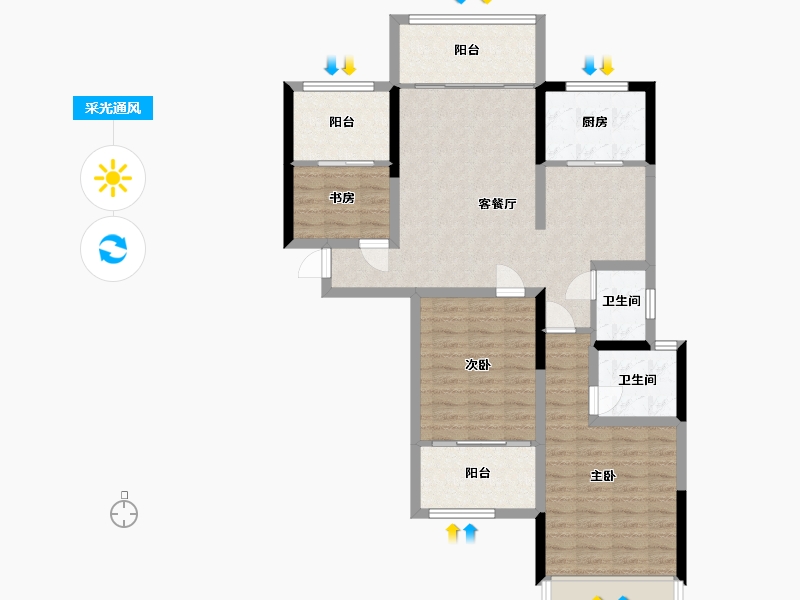 湖南省-湘潭市-华雅花园-E区-106.31-户型库-采光通风