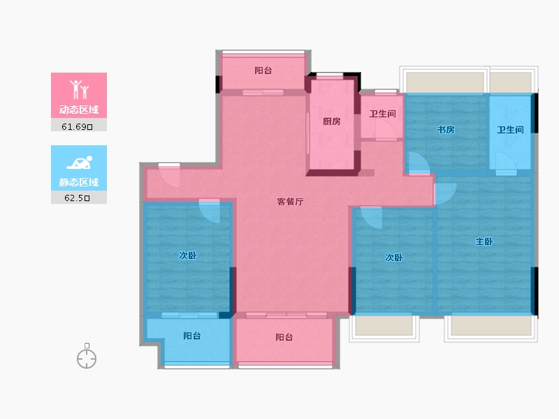 湖北省-恩施土家族苗族自治州-交投逸晴湾-115.14-户型库-动静分区