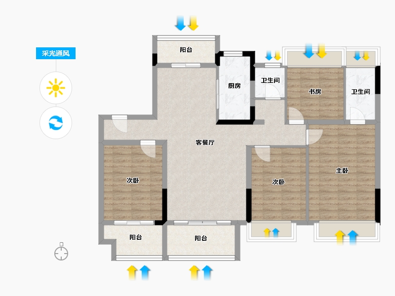 湖北省-恩施土家族苗族自治州-交投逸晴湾-115.14-户型库-采光通风