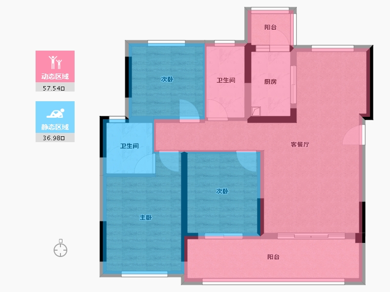 四川省-广安市-阳光翡翠学府-80.00-户型库-动静分区