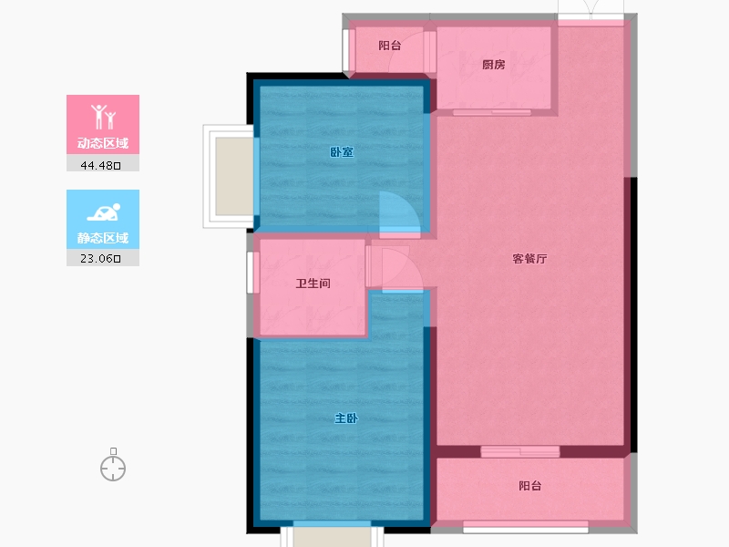 贵州省-贵阳市-金阳世纪城龙耀苑-69.60-户型库-动静分区