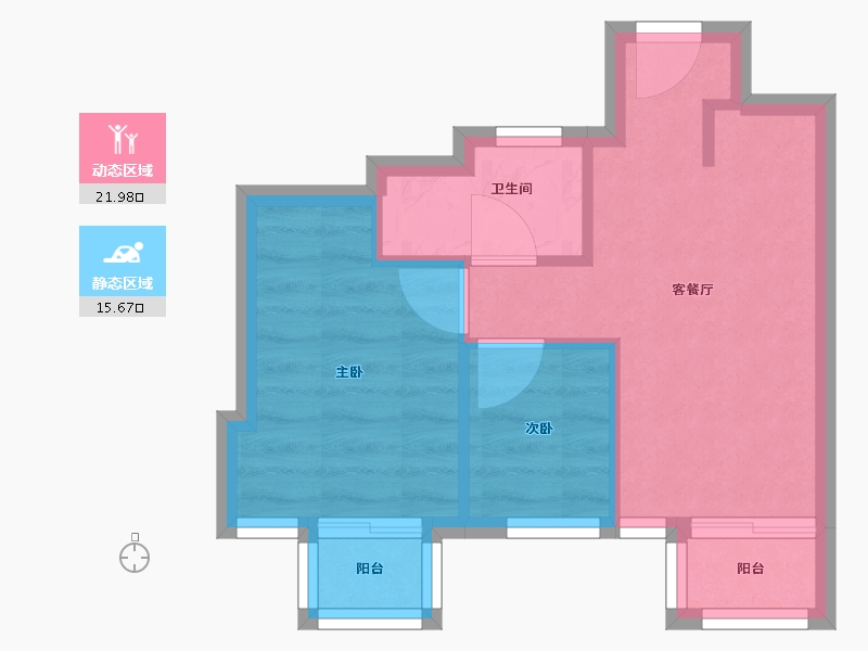 香港特别行政区-屯门区-NOVO land-39.60-户型库-动静分区