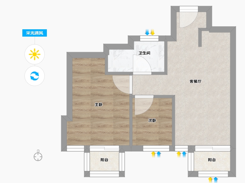 香港特别行政区-屯门区-NOVO land-39.60-户型库-采光通风