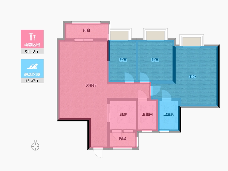 广东省-广州市-中海康城花园-92.04-户型库-动静分区