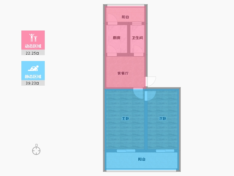 天津-天津市-七纬路8号院-44.58-户型库-动静分区