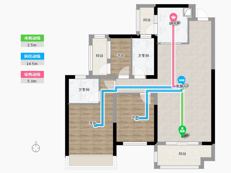 湖南省-衡阳市-沁园-94.45-户型库-动静线