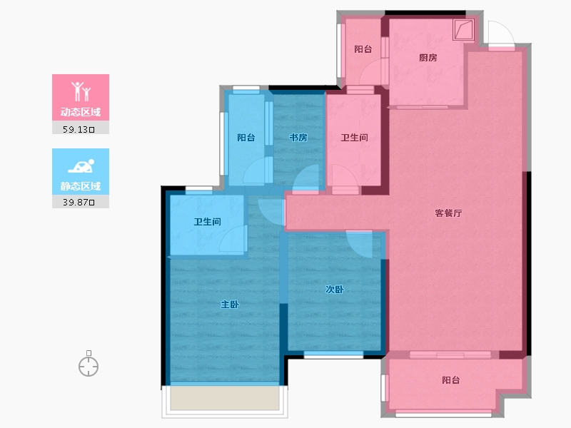 湖南省-衡阳市-沁园-94.45-户型库-动静分区