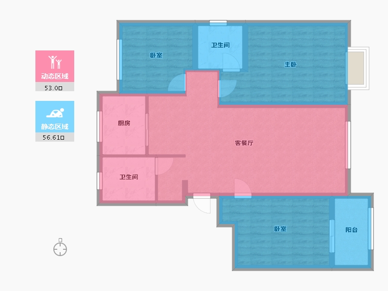 河北省-沧州市-信和阳光名城-98.40-户型库-动静分区