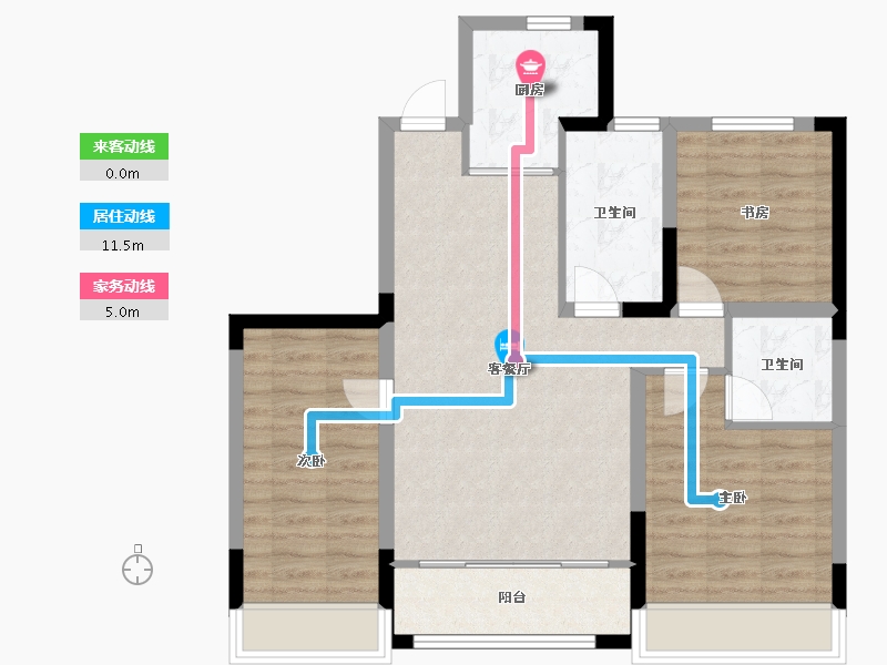 辽宁省-锦州市-书香庭院-91.20-户型库-动静线