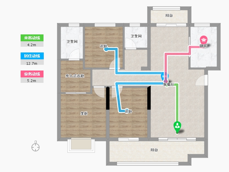 湖北省-咸宁市-咸宁壹号院-92.00-户型库-动静线