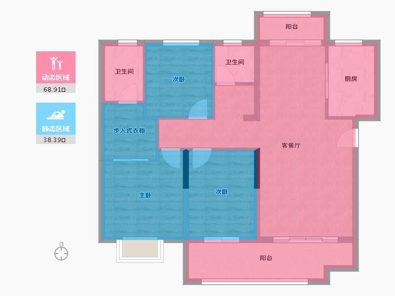 湖北省-咸宁市-咸宁壹号院-92.00-户型库-动静分区